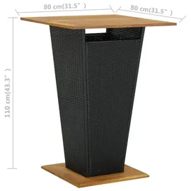 vidaXL Gartenbar Set 5-tlg. Schwarz