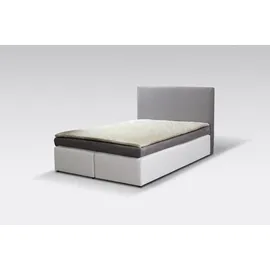 Küchen-Preisbombe Boxspringbett Hotelbett 140x200 Bonellfederkern Bett Topper Paxos 3 Grau Weiß