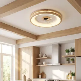 GLOBO Deckenventilator 50 cm mit Beleuchtung Holz