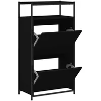VidaXL Schuhschrank Schwarz 60x34x112 cm Holzwerkstoff