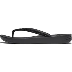Zehentrenner »iQUSHION MULTI-CRYSTAL«, Sandale, Flats, Pool Slides mit Schmucksteinen verziert, Gr. 40, schwarz, , 66368815-40