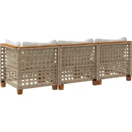 vidaXL Gartensofa 3-Sitzer Loungesofa beige