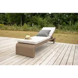 gardenson Sonnenliege 196 x 60 x 32 cm Hellbraun