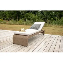 gardenson Sonnenliege 196 x 60 x 32 cm Hellbraun