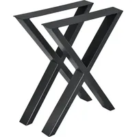 [en.casa] Tischgestell Greith 2er-Set X-Form Schwarz 59x72 cm