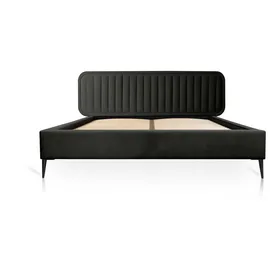 Fun Möbel Polsterbett Doppelbett Miami 140x200cm Komplettset In Stoff Monolith Dunkelgrau