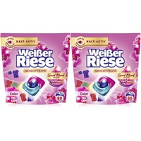 Weißer Riese Color Trio-Caps Aromatherapie Orchidee 2x 80 WL (160 Waschladungen), Color Waschmittel mit Good Mood-Duft für unwiderstehlich duftende & strahlend saubere Wäsche, 100% recycelbar