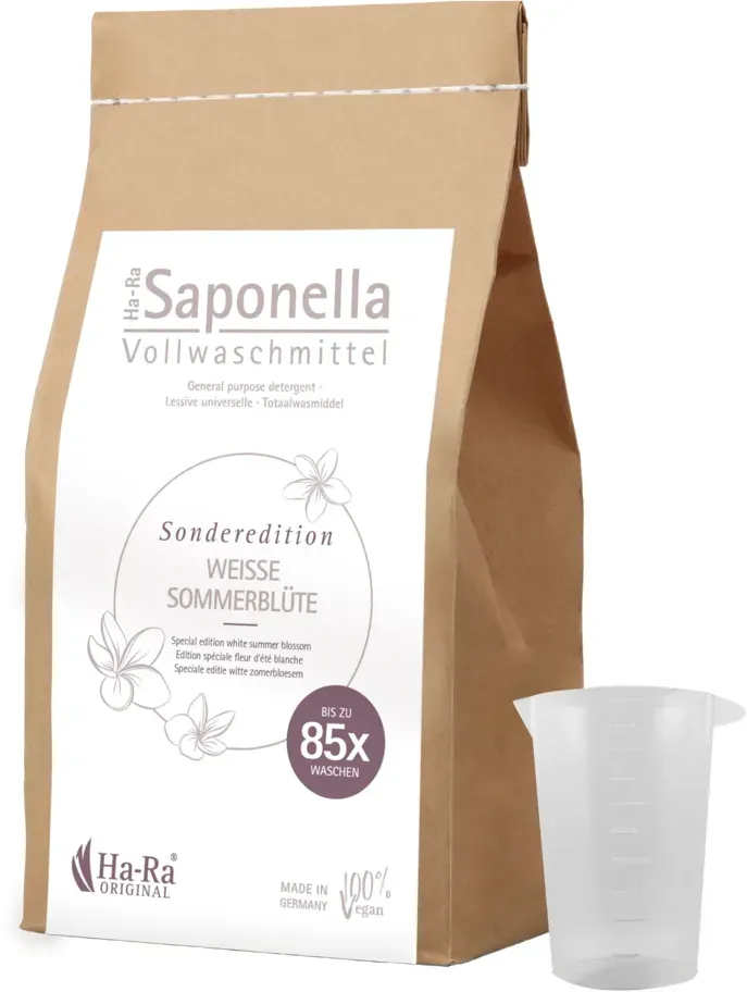 Ha-Ra Vollwaschmittel - Weisse Sommerblüte + Dosierbecher