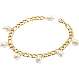 FIRETTI Fußkette mit Anhänger Schmuck Geschenk Körperschmuck, mit Süßwasserzuchtperle gelb|goldfarben|weiß