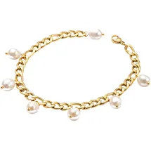 FIRETTI Fußkette mit Anhänger Schmuck Geschenk Körperschmuck, mit Süßwasserzuchtperle gelb|goldfarben|weiß