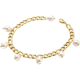 FIRETTI Fußkette mit Anhänger Schmuck Geschenk Körperschmuck, mit Süßwasserzuchtperle gelb|goldfarben|weiß