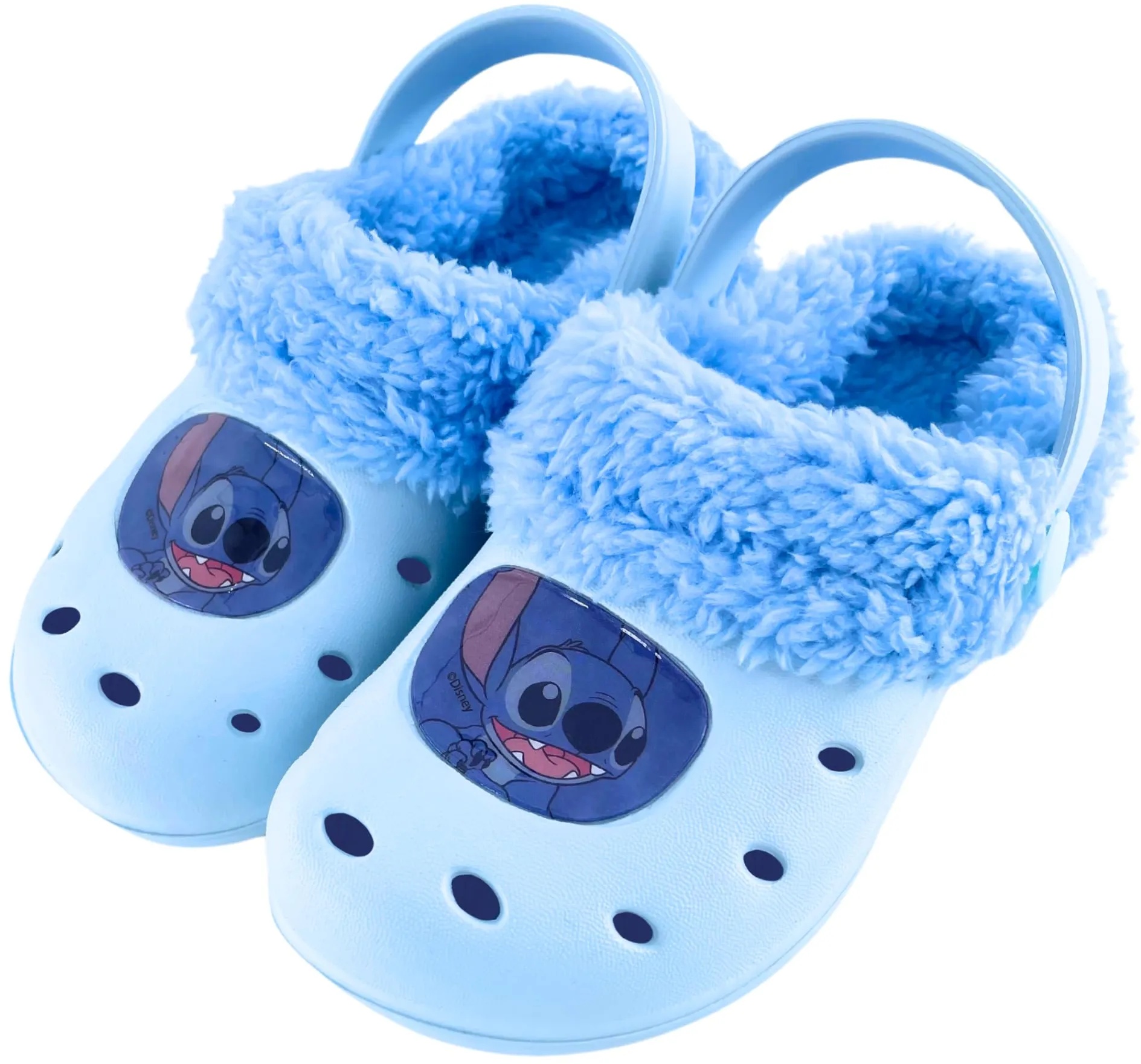 Disney Stitch Clogs für Mädchen, Hausschuhe, Shearling Clogs Design, Größe EU 28/29 | Blau