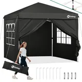 Sekey Faltpavillon 3 x 3 m inkl. 4 Seitenteile Schwarz