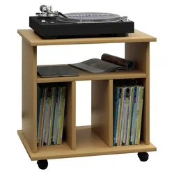 VCM Retal Regal retro für LP Platten Rack 4 Regale Buche dekor.