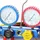 MuCoLa Monteurhilfe 4-Wege R134 R410a R22 R407c KFZ Set 4 Schläuche Manometer