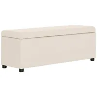 VidaXL Bank mit Staufach 116 cm Creme Polyester