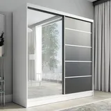 a&j möbelland Schwebetürenschrank NERO 200 x 215 x 59,5 cm Schwarz