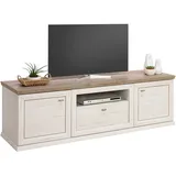 hom'in Hom`in Lowboard, Grau, Weiß, Metall, 2 Fächer, 1 Schubladen, 180x56x50 cm, Typenauswahl, Wohnzimmer, Wohnwände, Lowboards