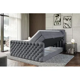altdecor Boxspringbett Dunkelgrau, Holzwerkstoff, Höhe ca. 20 cm 140x200 cm, Schlafzimmer, Betten, Boxspringbetten