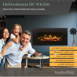 Heidenfeld Home & Living Heidenfeld Elektrokamin HF-WK300, elektrischer Kamin mit 3D-Flammeneffekt, 1500W, 3J Garantie, Timer (Weiß, 128.0 x 55.0 cm)