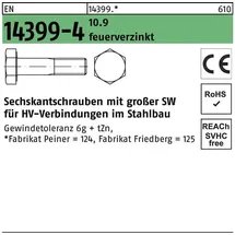 Peiner Umformtechnik Peiner EN 14399-4 Sechskant-Schaftschraube M36x160 Stahl 10.9 feuerverzinkt