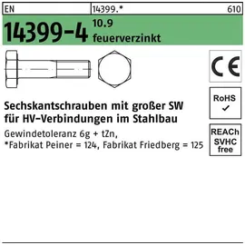 Peiner Umformtechnik Peiner EN 14399-4 Sechskant-Schaftschraube M36x160 Stahl 10.9 feuerverzinkt