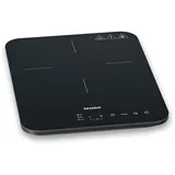 Severin Induktionskochplatte, mattes Glaskeramik-Kochfeld, kratzfest, 10 Leistungsstufen, Touch-Display mit Timerfunktion, Signalton und automatischer Abschaltung, 2.000W, schwarz, Glas, KP 1032