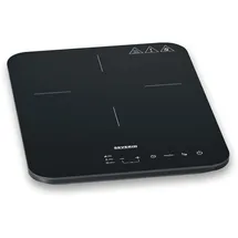 Severin Induktionskochplatte, mattes Glaskeramik-Kochfeld, kratzfest, 10 Leistungsstufen, Touch-Display mit Timerfunktion, Signalton und automatischer Abschaltung, 2.000W, schwarz, Glas, KP 1032