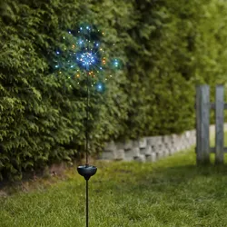 LED Solarstab FEUERWERK Gartendeko - 90 bunte LED - H: 100cm - Dämmerungssensor