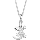 Elli Gecko Eidechse Kristalle 925 Silber Ketten Damen