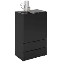 Möbelando Kommode >Dark 5< in schwarz - 49,7x81,3x31,5cm (BxHxT)