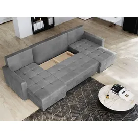 masseno Ecksofa NAKO M Polyester 3-Sitzer Hellgrau