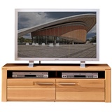 Livetastic Tv-Element, Buche, Metall, Kernbuche, teilmassiv, 2 Schubladen, 130x40x45 cm Made in EU, Kabeldurchlass, Wohnzimmer, TV Möbel, TV-Elemente