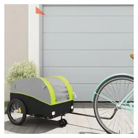 VidaXL Fahrradanhänger Schwarz und Grün 30 kg Eisen