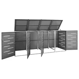 vidaXL Mülltonnenbox für 4 Tonnen 276,5 x 77,5 x 115,5 cm anthrazit