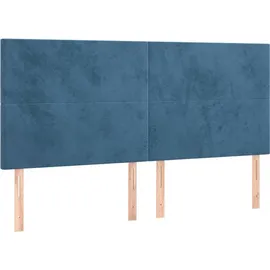 vidaXL Boxspringbett mit Matratze Dunkelblau 180x200 cm Samt