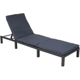 MCW Poly-Rattan Sonnenliege MCW-A51, Relaxliege Gartenliege Liege ~ Basic anthrazit, Kissen grau