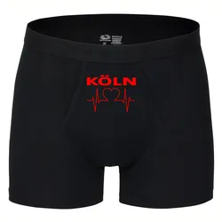 multifanshop Herren Boxer Short - Köln - Herzschlag - Druck rot - Unterwäsche