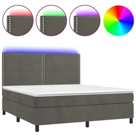 vidaXL Boxspringbett 180 x 200 cm Dunkelgrau
