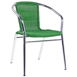 pemora Bistrostuhl Terrassenstuhl Balkonstuhl Aluminium Stapelstuhl Outdoor Geflecht aus Neoprofil KIR grün