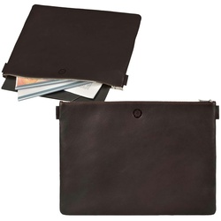 Sonnenleder Dokumentenmappe groß Banktasche A4 (37x27cm) Leder mit Reißverschluss Ledermappe Ledertasche mocca braun RILKE