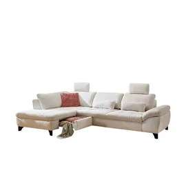 Lounge Collection Eckcouch Flachgewebe 3-Sitzer Beige