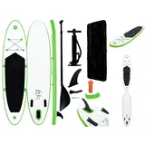 vidaXL Aufblasbares Stand Up Paddle Board Set 330 x 72 x 10 cm grün/weiß