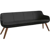 Musterring Essbank MUSTERRING "Tavia", schwarz (schwarz, wild, nussbaum), B:200cm H:87cm T:66cm, Sitzbänke, Essbank, Stativgestell Wildnussbaum massiv geölt, Breite 180, 200 oder 220 cm