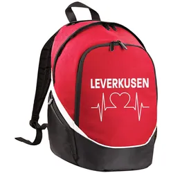 multifanshop Rucksack - Leverkusen - Herzschlag - Druck weiß - Tasche