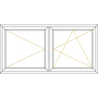 Meeth Kunststofffenster 125 x 140 cm 2-flg. Dreh/Dreh-Kipp Stulppfosten weiß