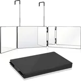 jusron 3 teiliger Kosmetikspiegel mit 10fach,360° Rundumblick Makeup Spiegel