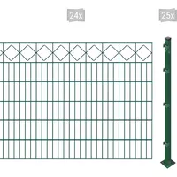 Arvotec Doppelstabmattenzaun »ESSENTIAL 120 zum Aufschrauben "Karo" mit Zierleiste«, Zaunhöhe 120 cm, Zaunlänge 2 - 60 m 41424824-0 dunkelgrün H/L: 120 cm x 48 m