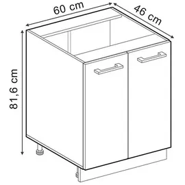 Vicco Unterschrank R-Line 60 x 46 x 81,6 cm Rot