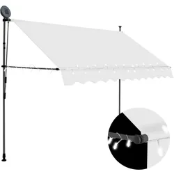 vidaXL Einziehbare Markise Handbetrieben mit LED 300 cm Creme